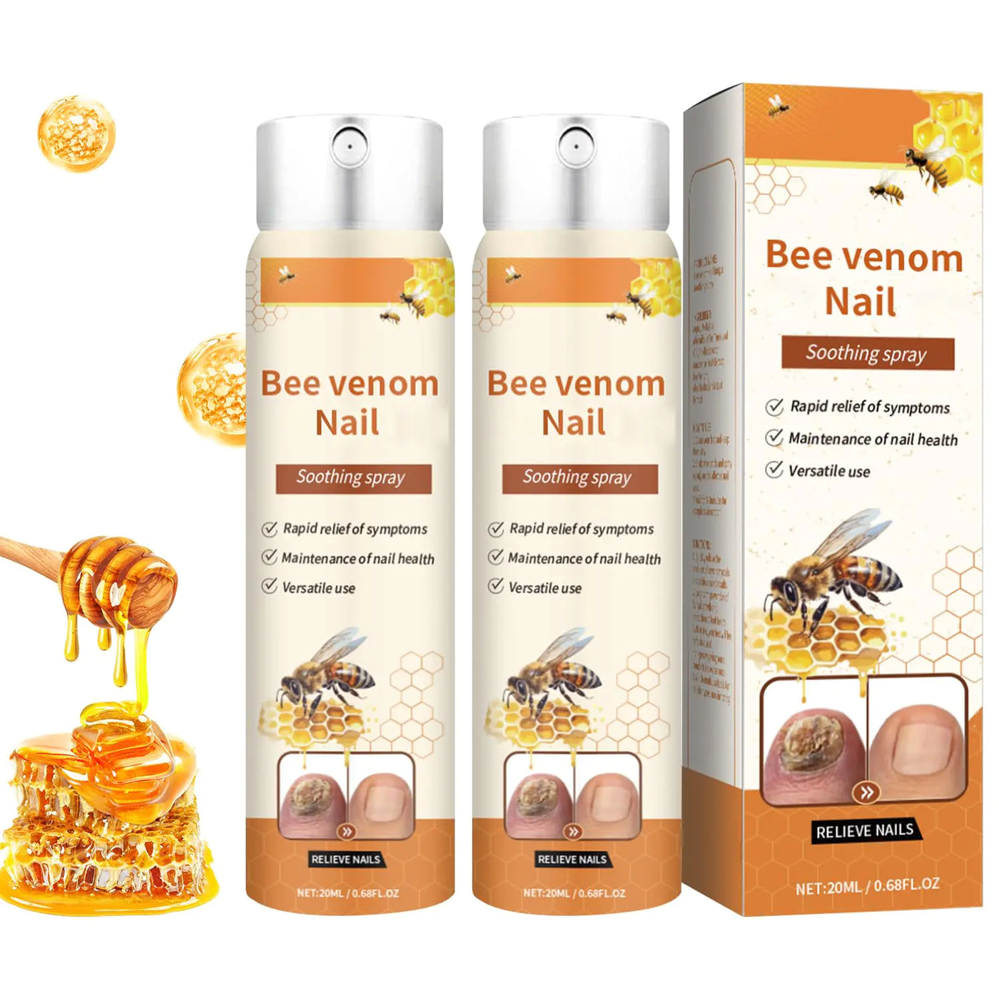 Nail Soothing Spray Toe Nail Treatments for Damaged Nails Nail care Safely (2PCS)