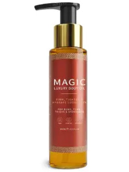 Magic Body Oil – Deep Nourishment in a luxurious pump bottle for radiant and silky skin.