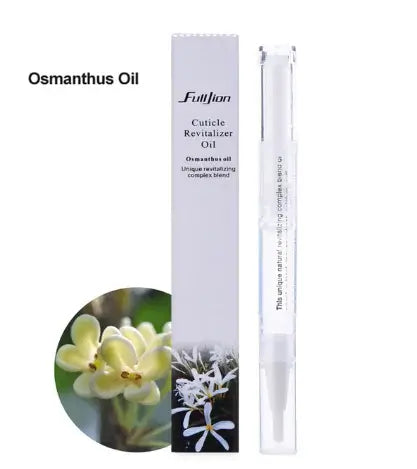 Fruit-Scented Nail Care Oil in a sleek pen for healthy nails with osmanthus oil and revitalizing benefits.