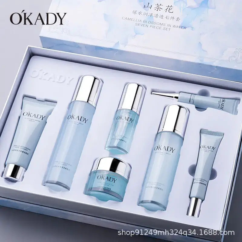 Skincare Set with Yeast and Peptide Caviar in a beautifully arranged box of seven products for a complete skincare routine.