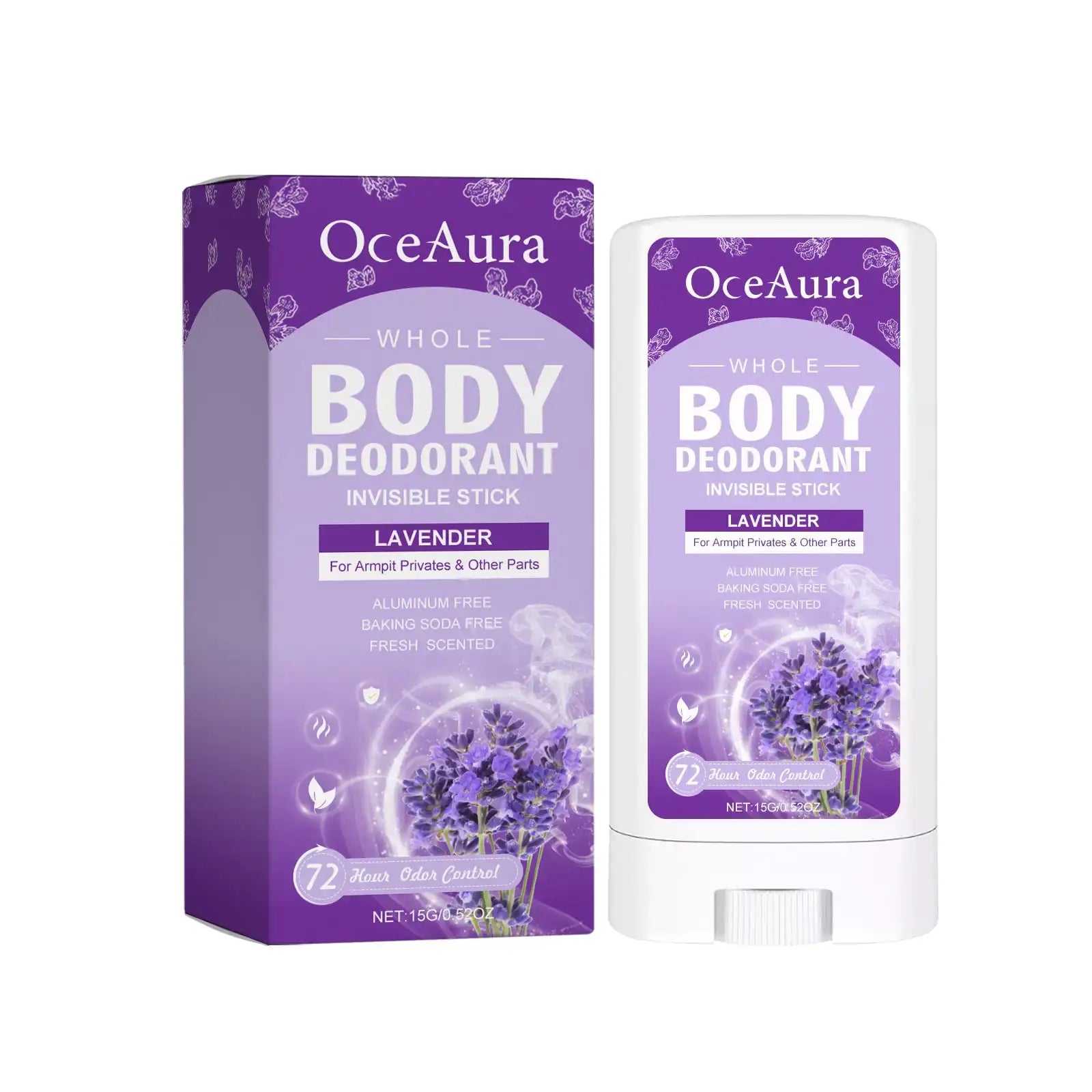 Whole Body Deodorant, Antiperspirant Deodorant Lavender stick for all-over odor protection and freshness.