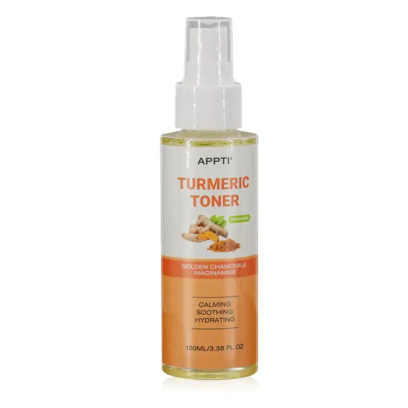 Turmeric Skincare Set | Natural Glow for Radiant Skin - APPTI Turmeric Toner bottle packaging with calming and hydrating benefits.