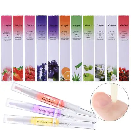 Fruit-Scented Nail Care Oil with travel-friendly pens for healthy cuticles and nails.