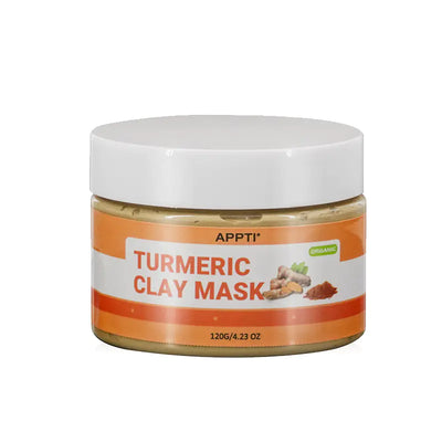 Turmeric Skincare Set featuring APPTI Turmeric Clay Mask in a 120g jar for radiant skin.